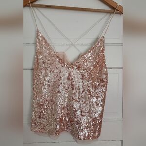 Free People Rose Gold Sequin Tank